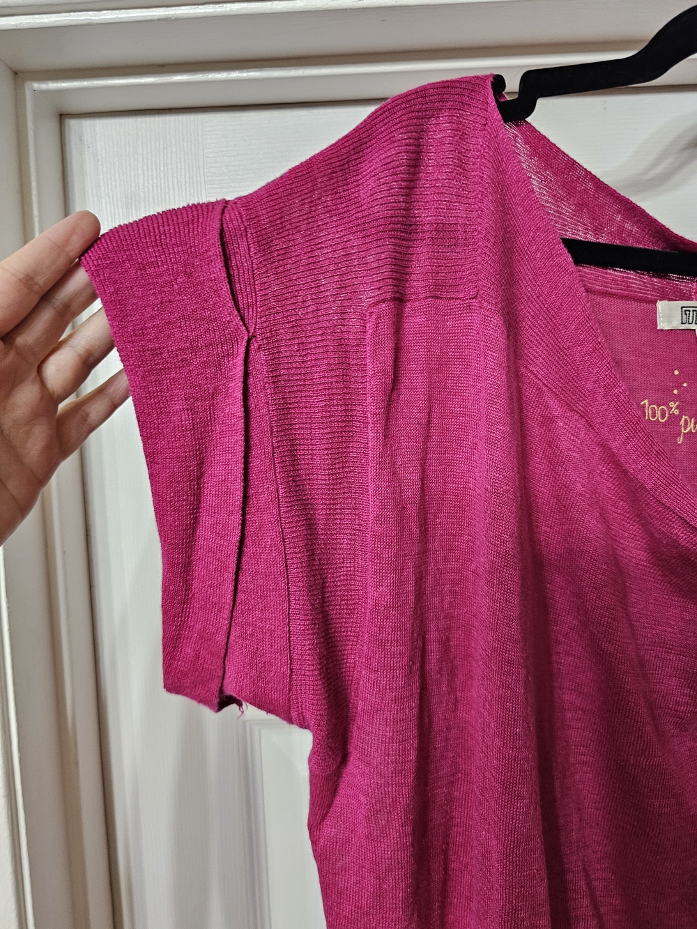 100% Linen My Tribe Fuchsia Knit Midi Dress - Picture 2 of 5